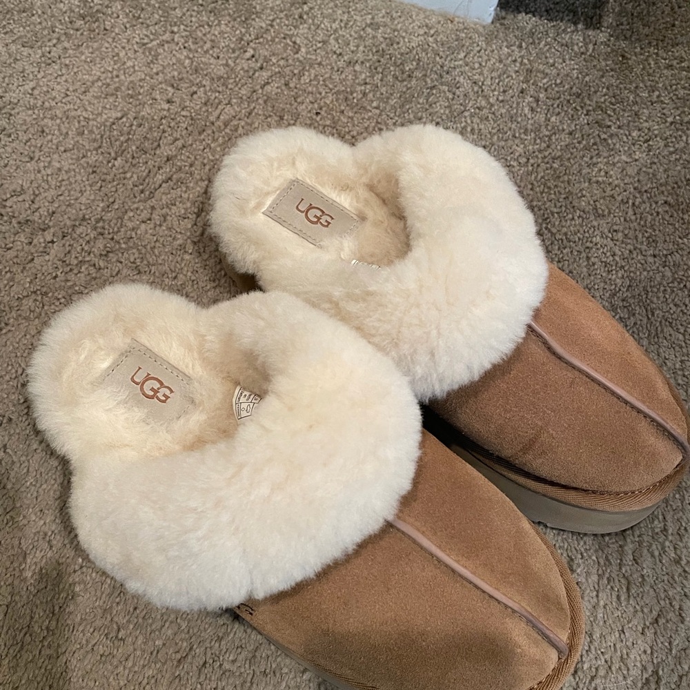 UGG Women's Sheepskin Lined Brown Slippers